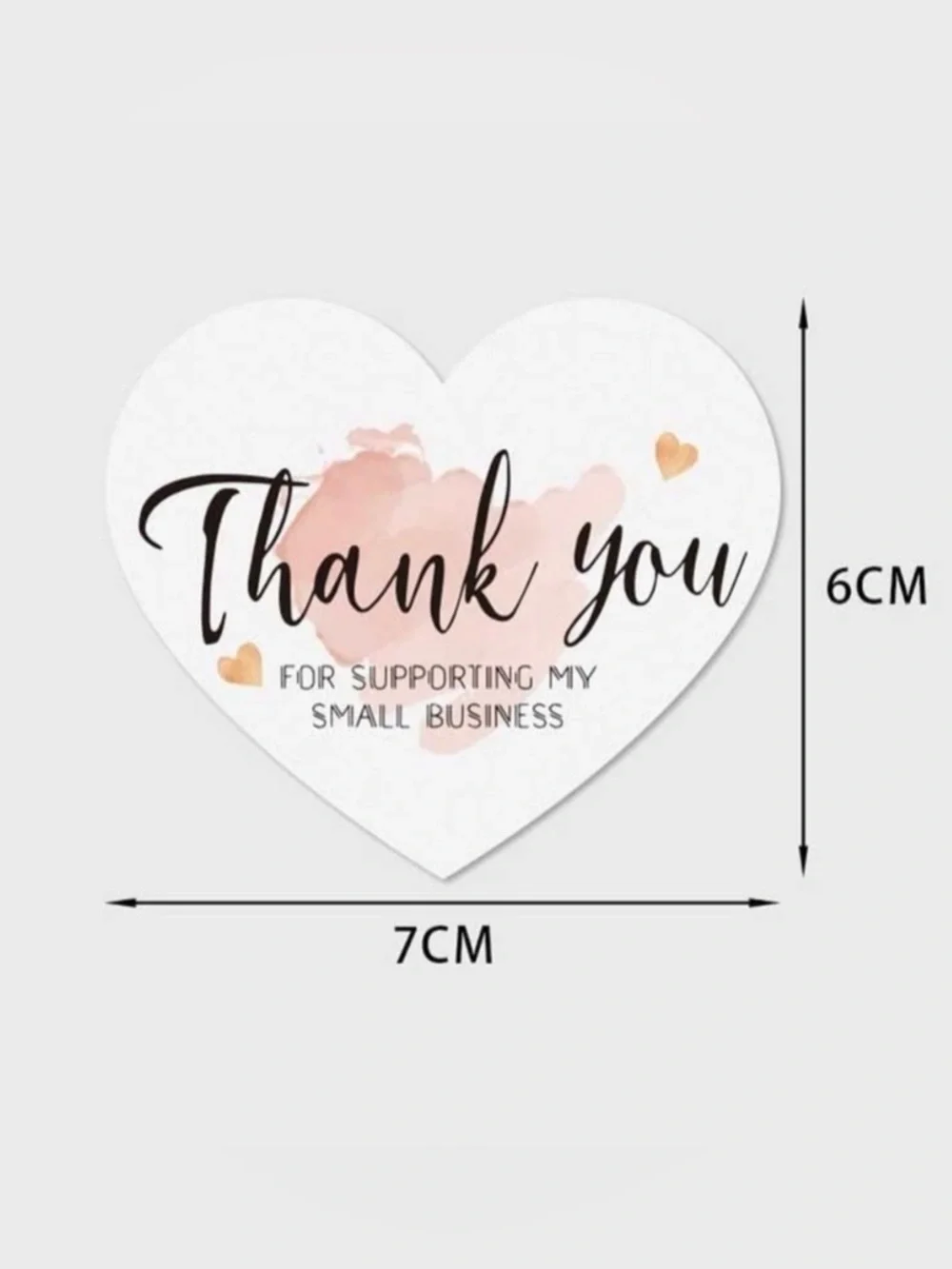 30 Heart Shape Pink Brushstroke Design Thank You Cards